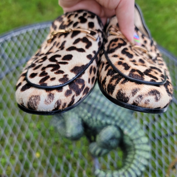 Sam Edelman Loraine Leopard Print Calf Hair Flat Horse Bit Loafers Size 6 - Picture 6 of 10